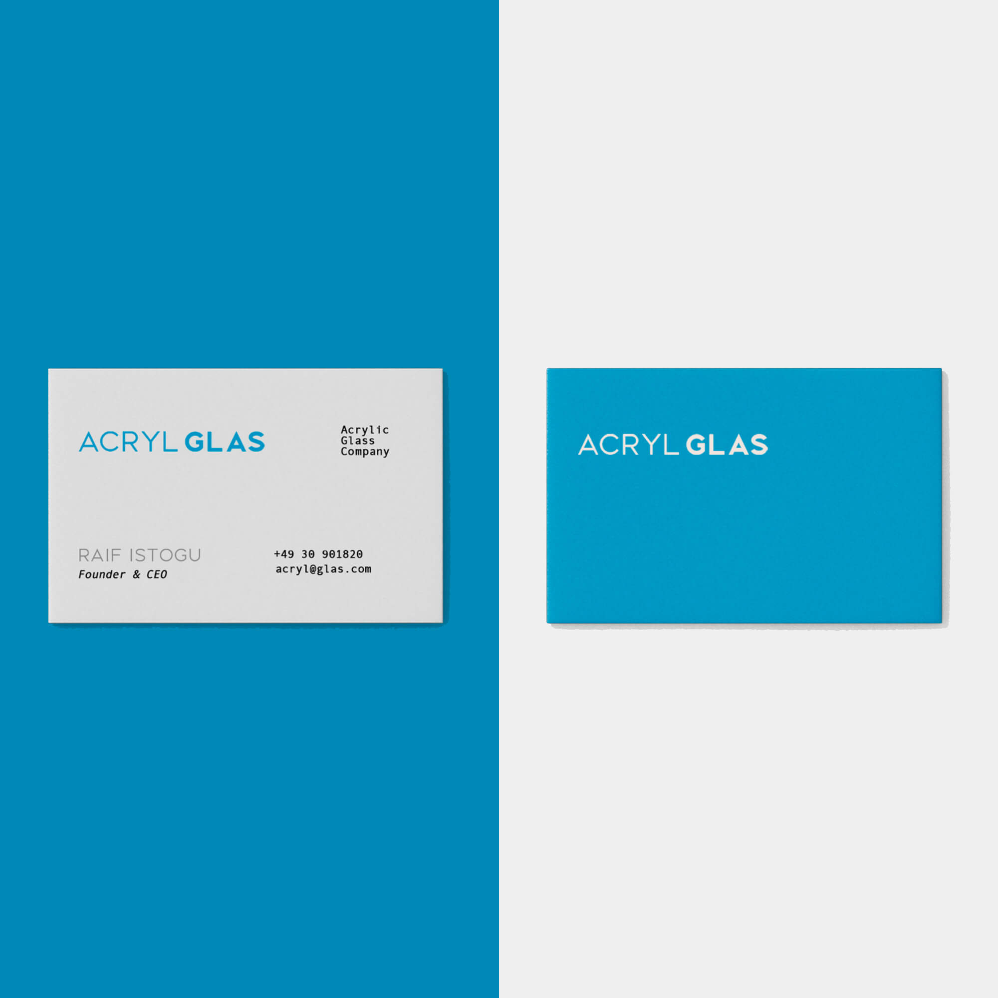 Acryl Glas colour and type system